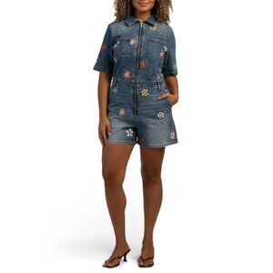 DRIFTWOOD JEANS Medium Wash Romper X Boogie Remix